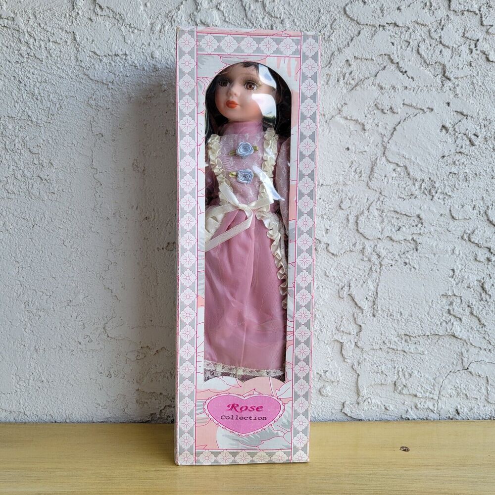 Rose Collection Porcelain Doll 15" dressed as the memory of a romance